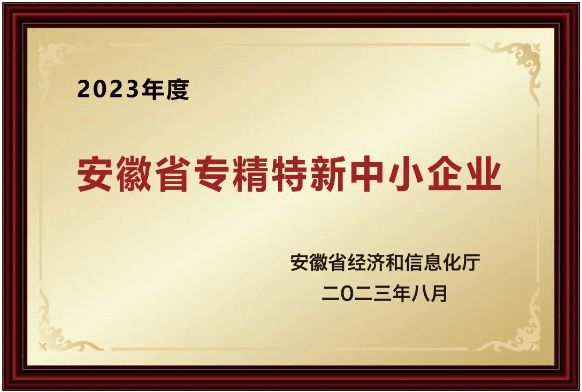 安徽省“專(zhuān)精特新“中小企業(yè)